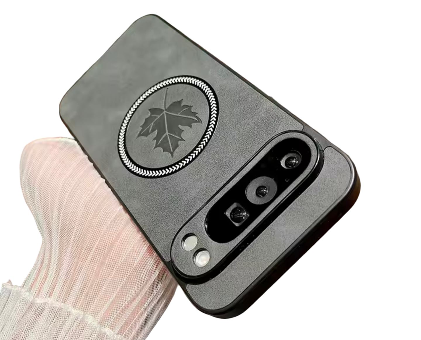 Funda Magnetica tacto de cuero con diseño Hoja para Google Pixel